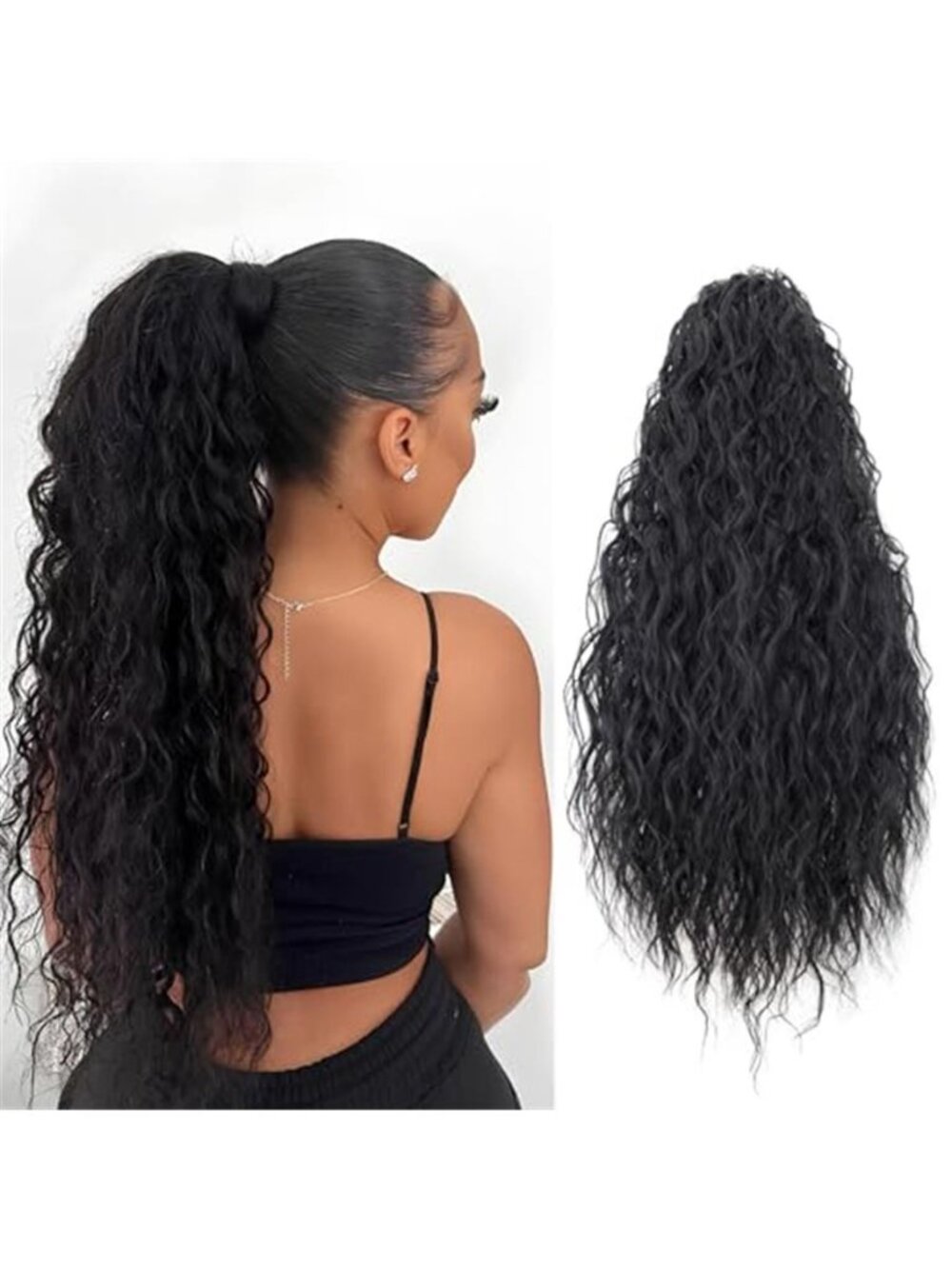 Ponytail Extension Drawstring Ponytail for Women Long Curly Wavy Pony Tail Hair